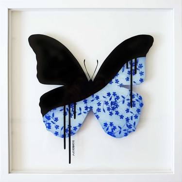 Saatchi Art Artist VeeBee VeeBee; Painting, “Glass Butterfly - Blue Delft China” #art