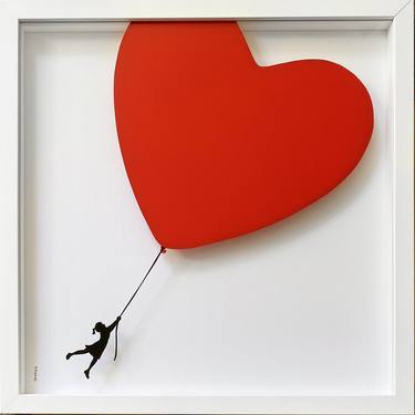 Saatchi Art Artist VeeBee VeeBee; Printmaking, “Balloon Heart RED” #art