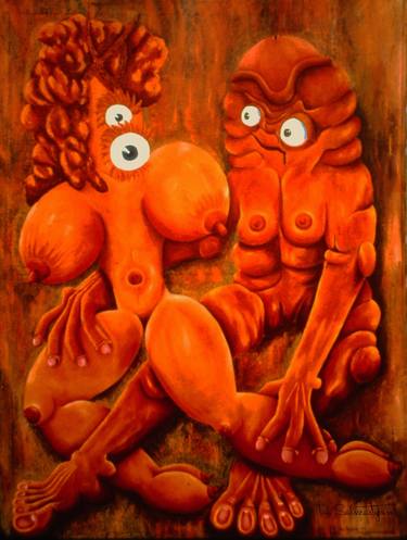 Print of Surrealism Erotic Paintings by Tak Salmastyan