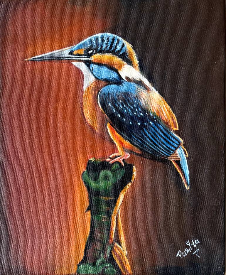 Original Art Deco Wildlife Painting by Parita Art By Heart