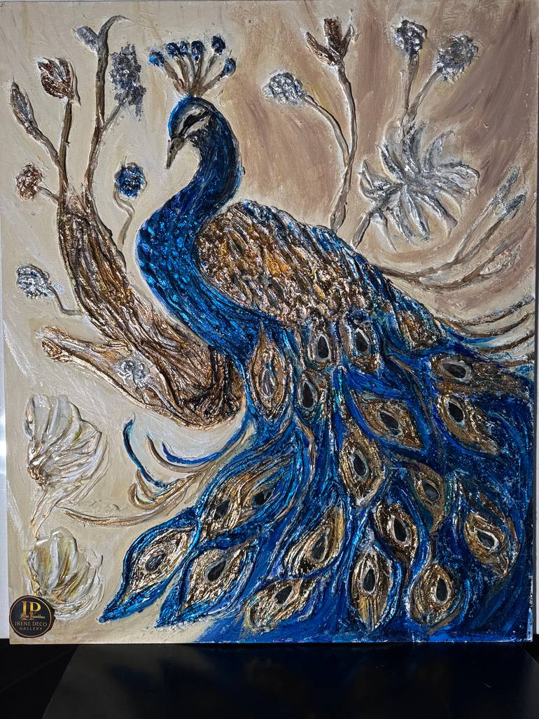 Original Abstract Expressionism Animal Mixed Media by Irene Peysakhova