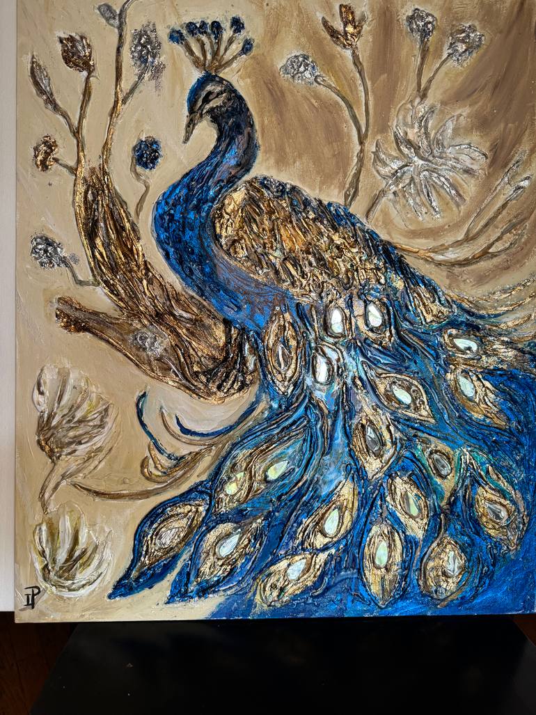 Original Abstract Expressionism Animal Mixed Media by Irene Peysakhova