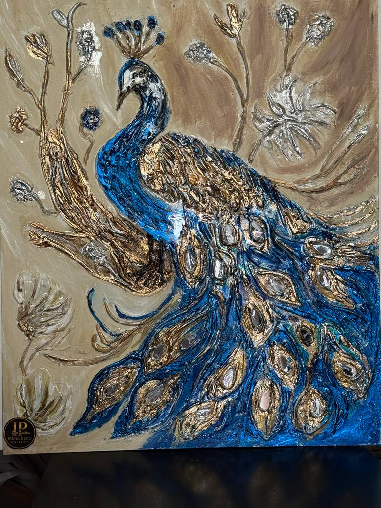Original Abstract Expressionism Animal Mixed Media by Irene Peysakhova
