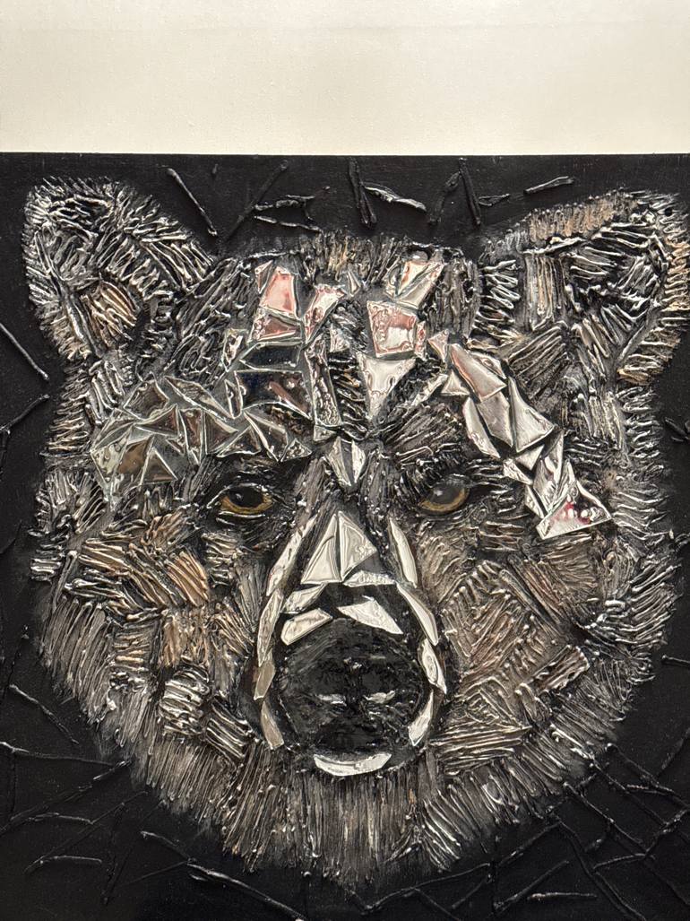 Original Abstract Expressionism Animal Mixed Media by Irene Peysakhova