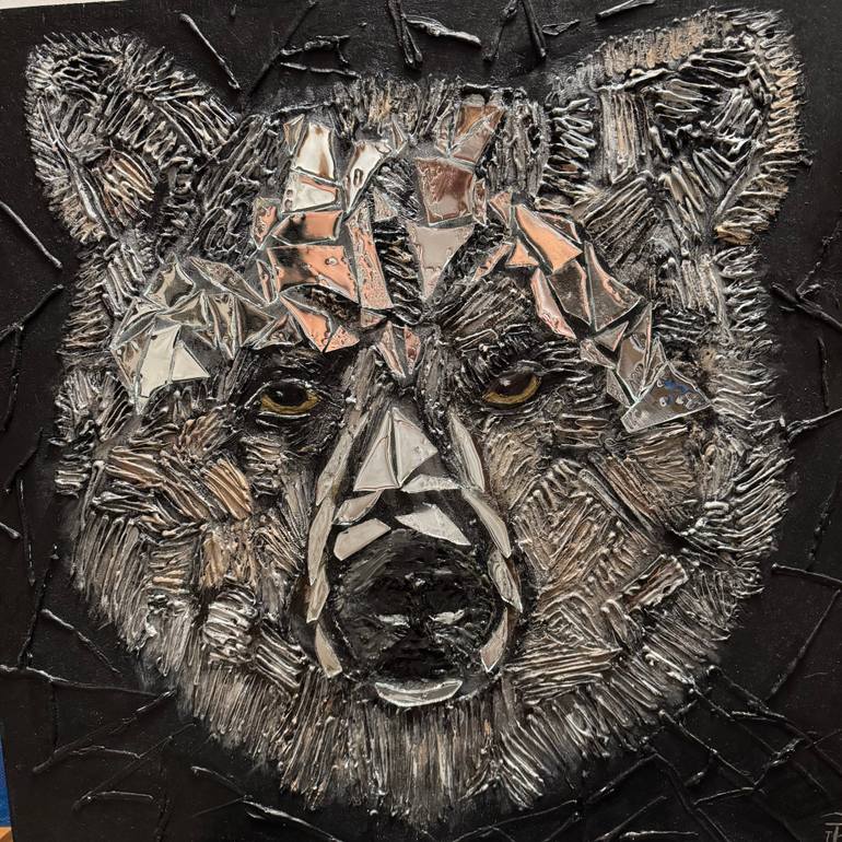 Original Abstract Expressionism Animal Mixed Media by Irene Peysakhova