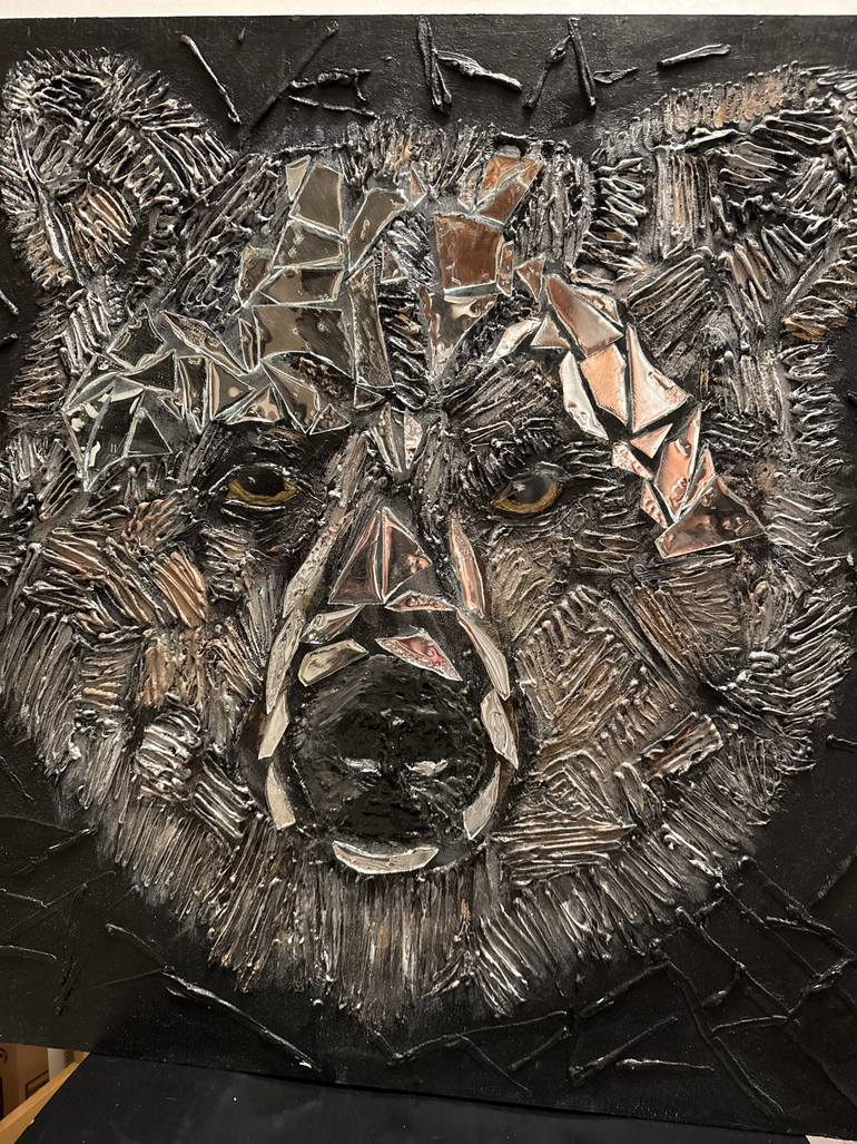 Original Abstract Expressionism Animal Mixed Media by Irene Peysakhova