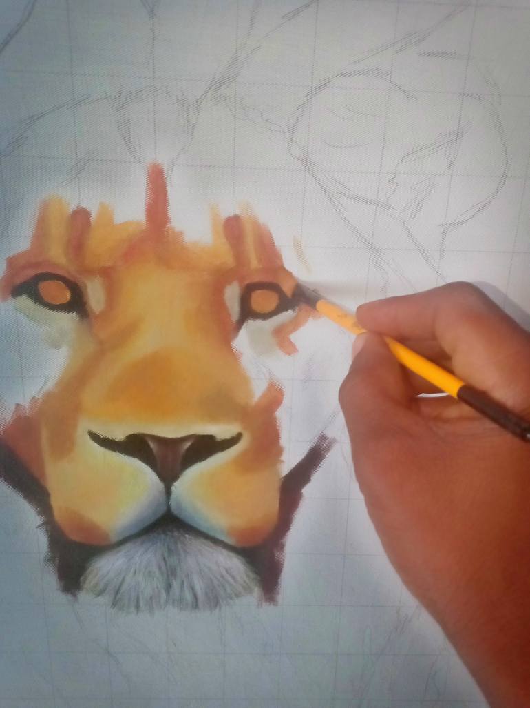 Original Portraiture Animal Painting by Isaac Opoku Badu