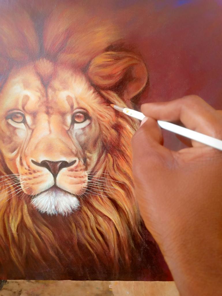 Original Portraiture Animal Painting by Isaac Opoku Badu