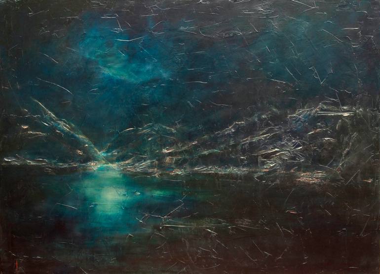 Original Abstract Painting by Wendy Campbell | Abstract Art on Canvas | Dark Skies - In Another Time, We'd Be Lovers