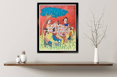 Original Cubism Abstract Painting by Edwin Estngor