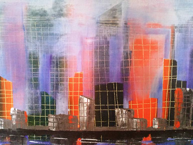Original Abstract Landscape Painting by Edwin Estngor