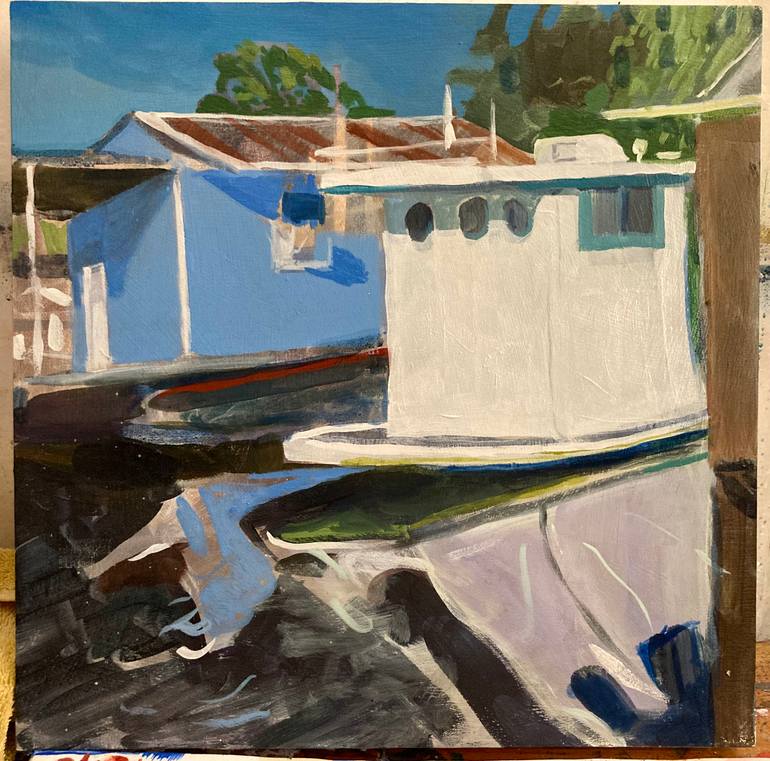 Original Abstract Boat Painting by Erica Lambertson
