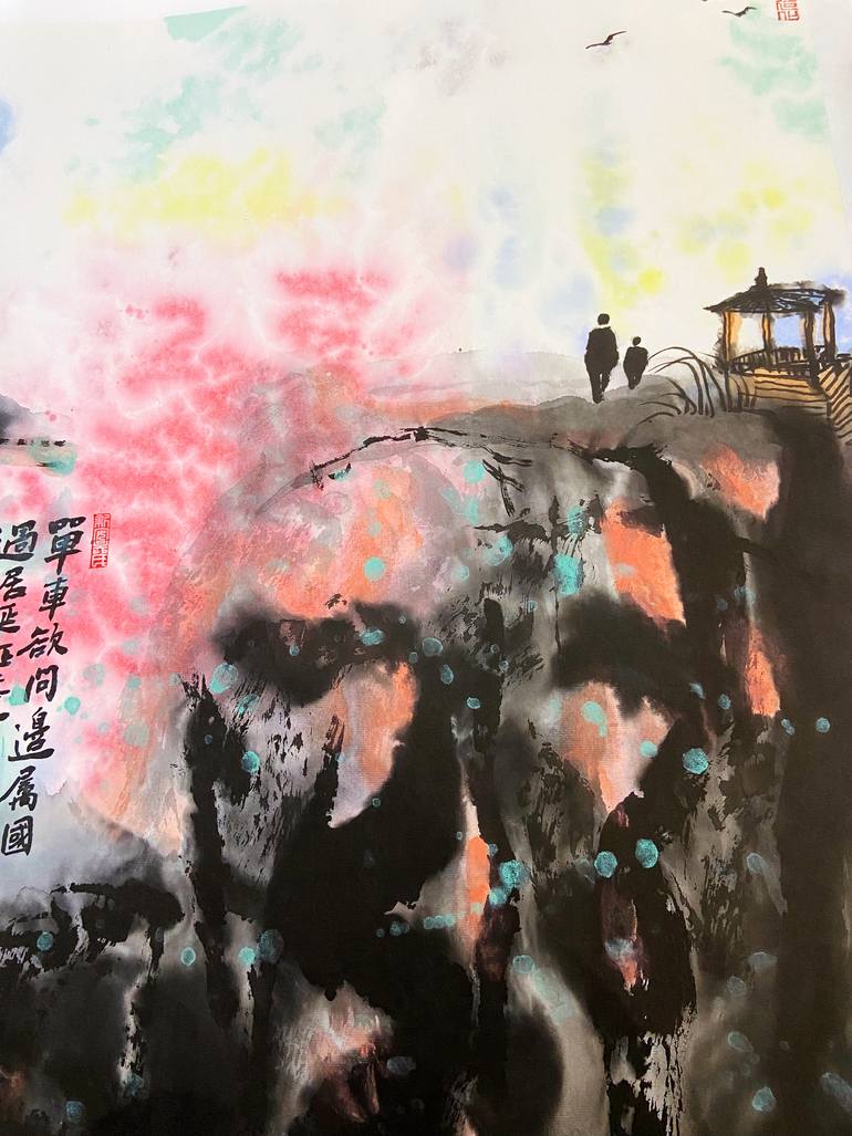 Original Abstract Calligraphy Painting by Pengkai Wu