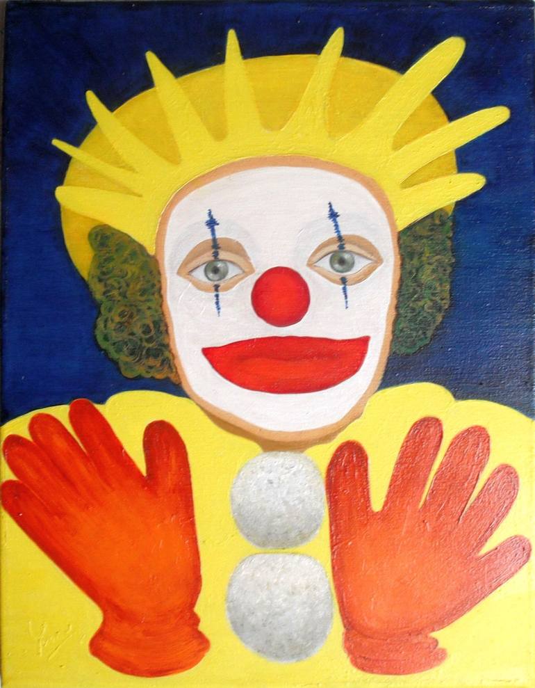 Bozo the Clown Painting by Yvonne Jerrold | Saatchi Art