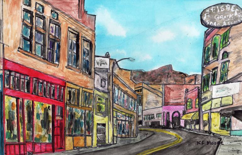 Bisbee, AZ Queen of the Copper Camps Original Painting by kenneth moore