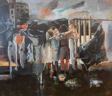 Original Rococo People Paintings by Brigitta Kocsis