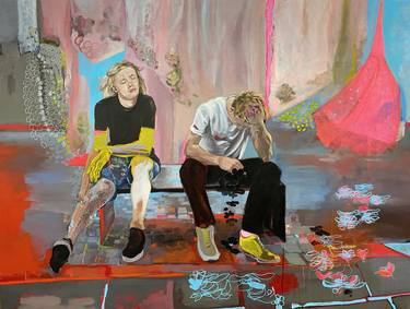 Original Portraiture Men Painting by Brigitta Kocsis