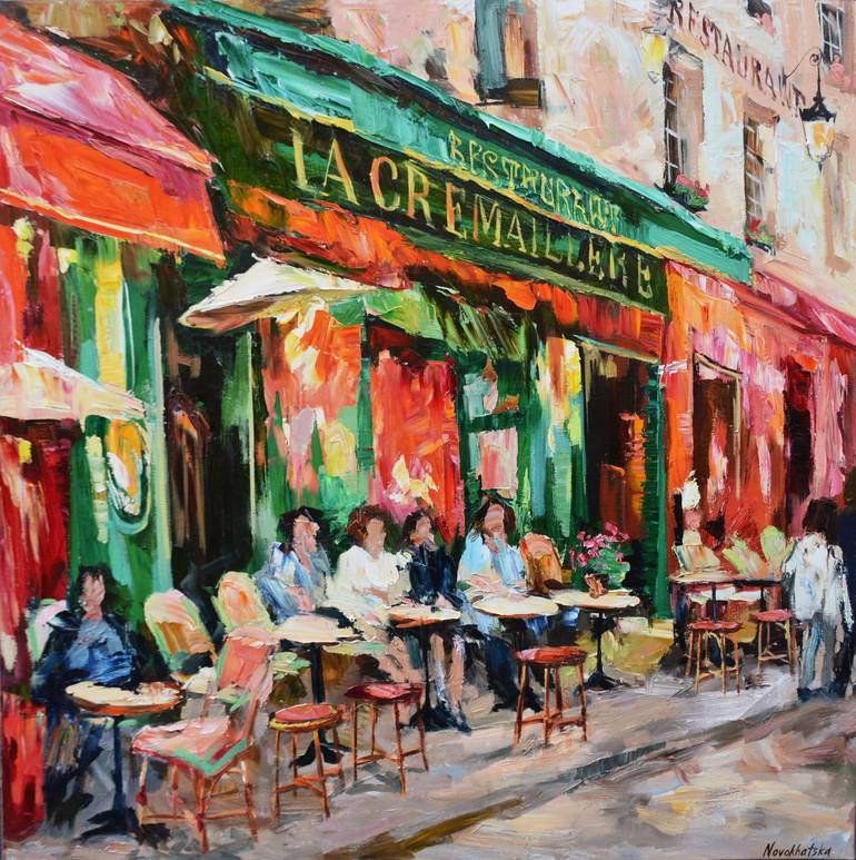 Café la Cremaillere Painting by Olga Novokhatska | Saatchi Art