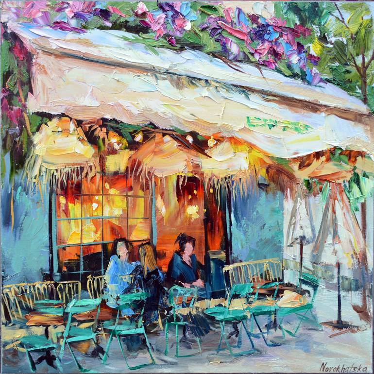 Café Maison Sauvage II Painting by Olga Novokhatska | Saatchi Art