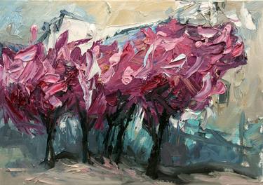 Print of Expressionism Tree Paintings by Olga Novokhatska