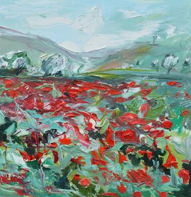 Original Abstract Expressionism Landscape Paintings by Olga Novokhatska