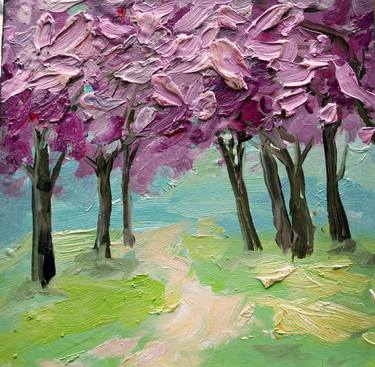 Original Impressionism Tree Paintings by Olga Novokhatska