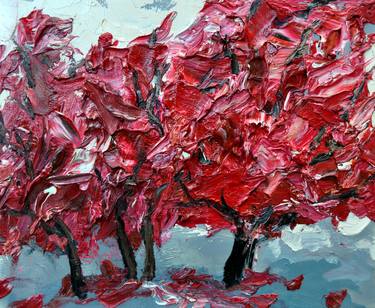 Original Abstract Expressionism Tree Paintings by Olga Novokhatska