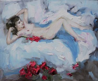 Print of Impressionism Nude Paintings by Olga Novokhatska