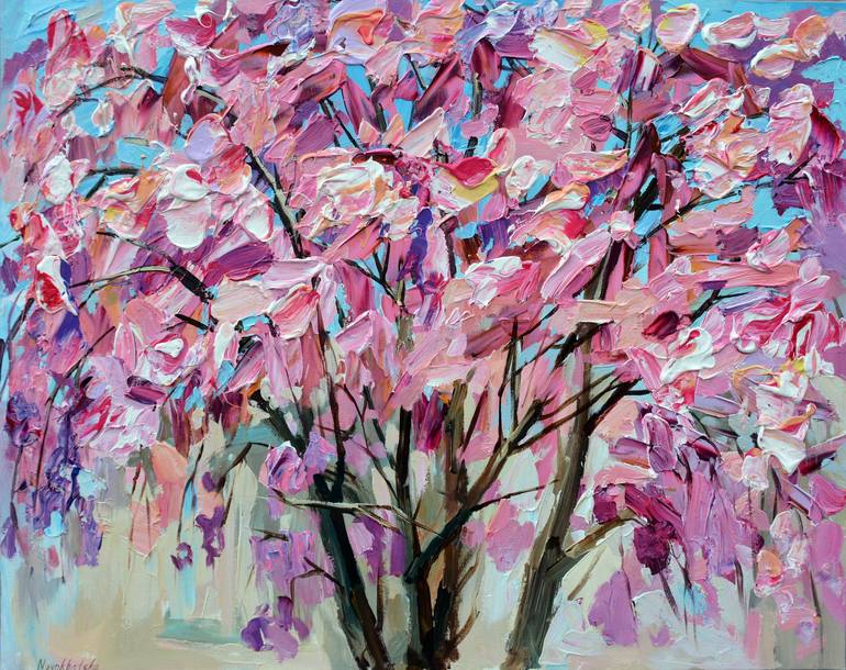 paintings of trees in spring