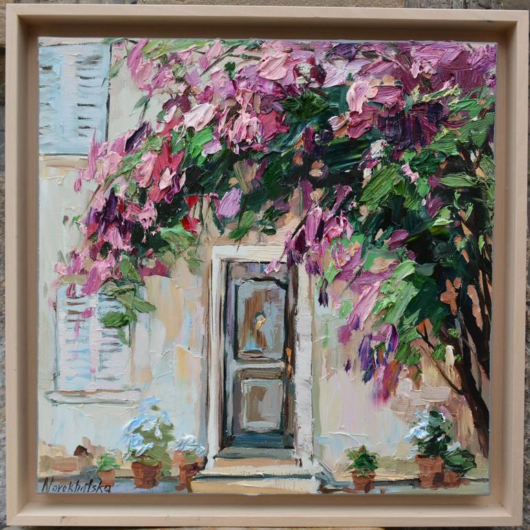 Original Impressionism Garden Painting by Olga Novokhatska