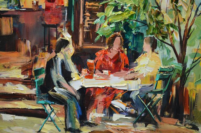 Original Impressionism Cities Painting by Olga Novokhatska