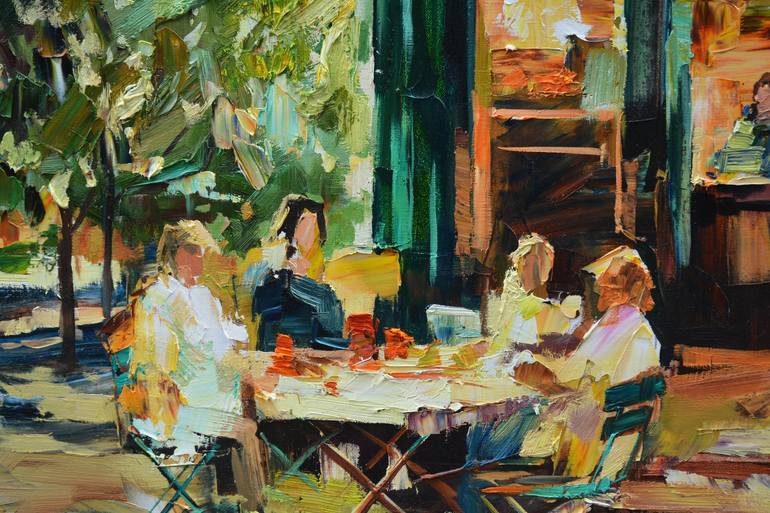 Original Impressionism Cities Painting by Olga Novokhatska