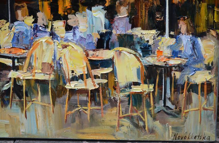 Original Expressionism Cities Painting by Olga Novokhatska