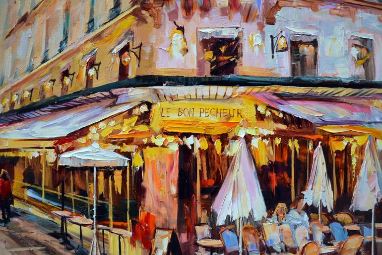 Original Impressionism Cities Painting by Olga Novokhatska