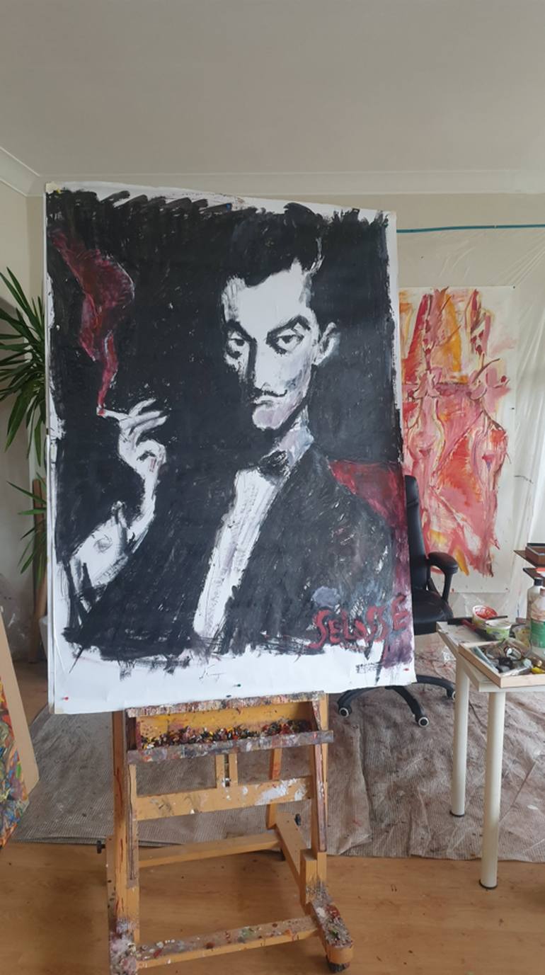 Original Expressionism Men Painting by Jerome Selosse