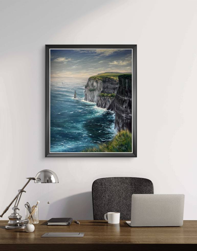 Original Photorealism Ocean Painting by Tetiana Matviiuk