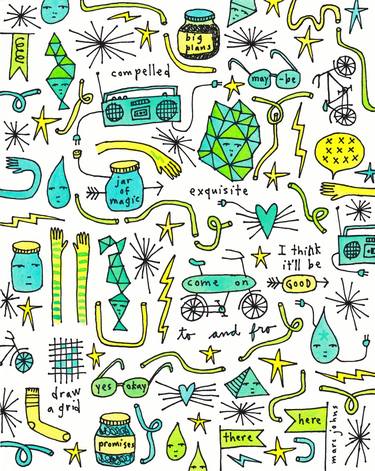 Original Conceptual Culture Drawings by Marc Johns