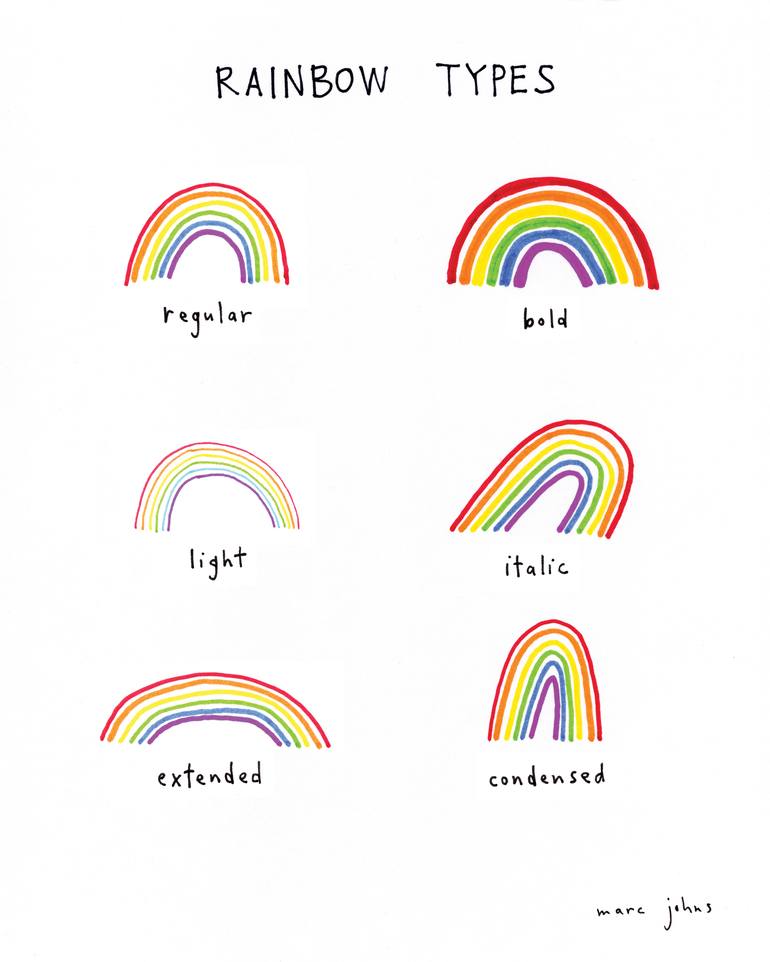 Rainbow Types Drawing By Marc Johns Saatchi Art