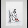 Red ballet shoes framed