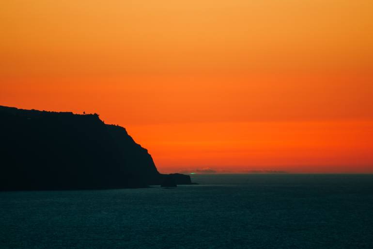 Original Sunset Photography by Gerard Anthony Gagliano | Photorealism Art on Paper | The Green Flash at Sao Lourenco