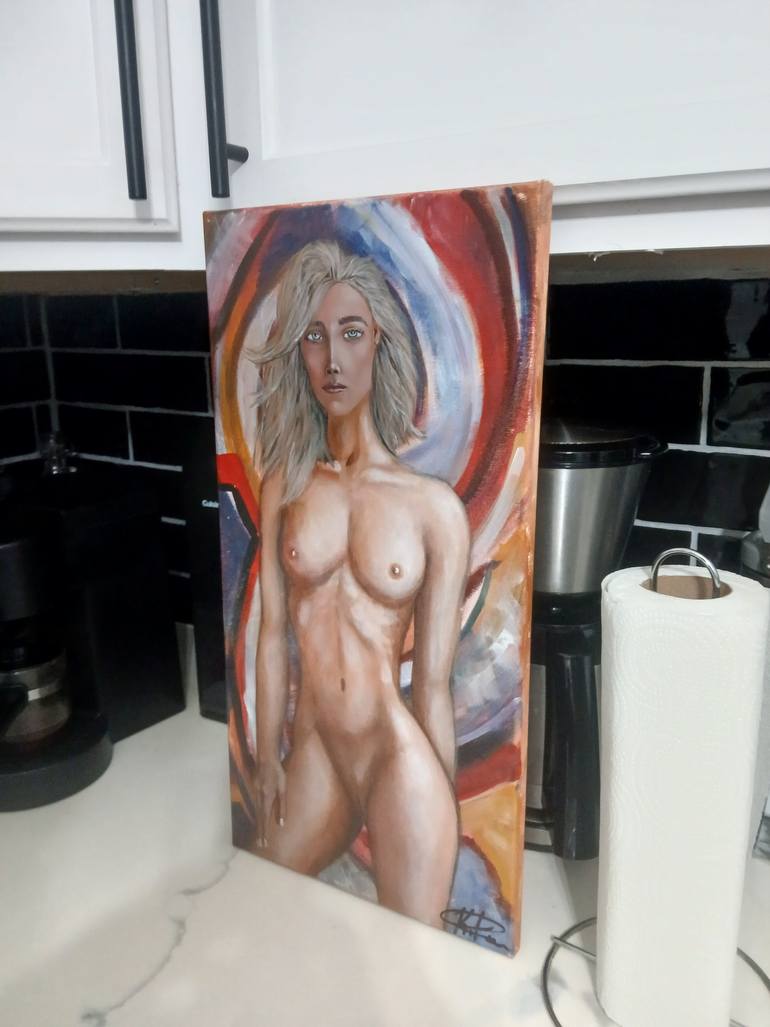 Original Modernism Nude Painting by Kemar Reid