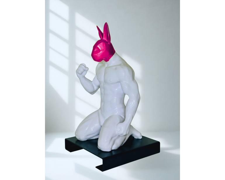 Original Pop Art Men Sculpture by Pornobunny By Totocop