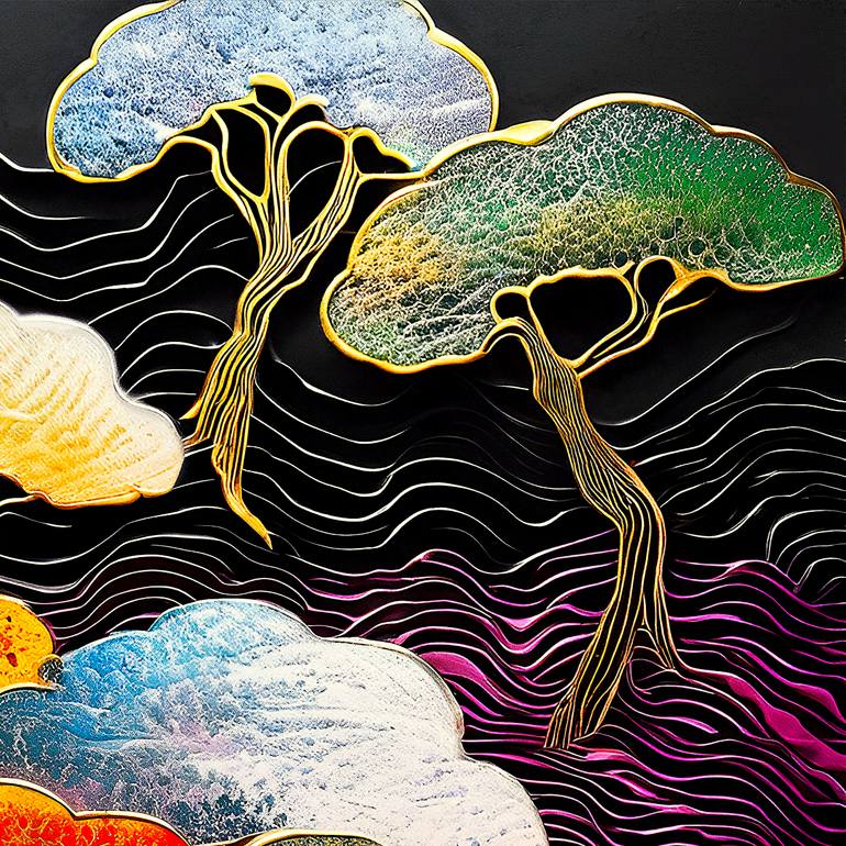 Original Abstract Garden Digital by Masanobu Tsuda