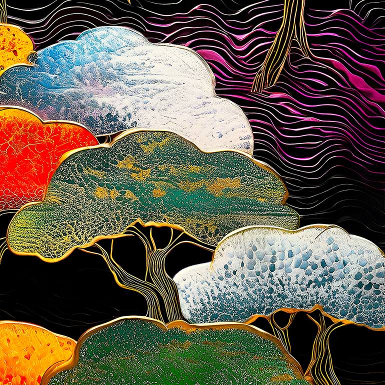 Original Abstract Garden Digital by Masanobu Tsuda
