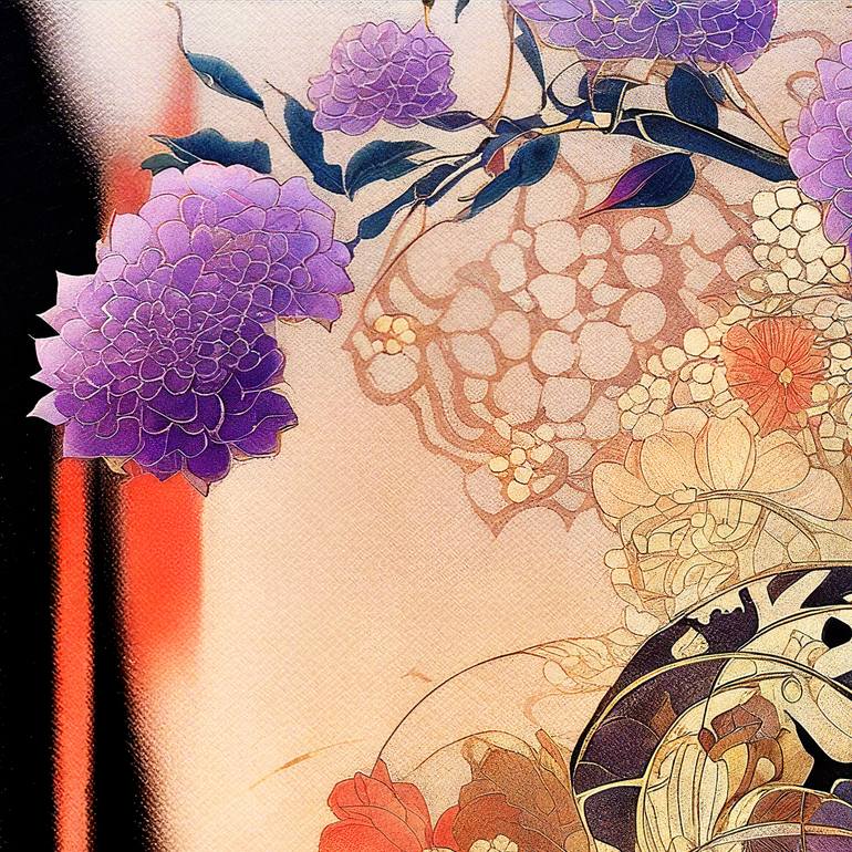 Original Art Nouveau Floral Digital by Masanobu Tsuda