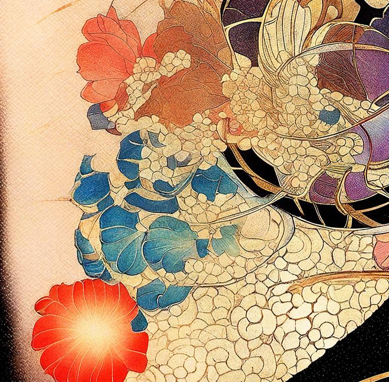 Original Art Nouveau Floral Digital by Masanobu Tsuda