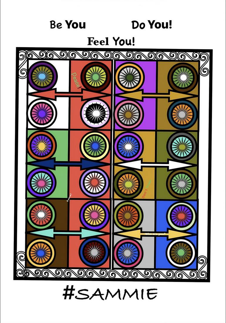 Original Abstract Digital by Sammie Perry | Pop Art Art on Paper | Be You Do You
