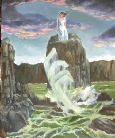 Original Romanticism Seascape Painting by Douglas Manry