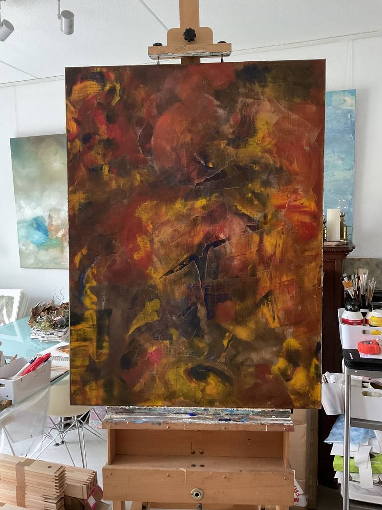 Original Impressionism Abstract Painting by Auke Mulder