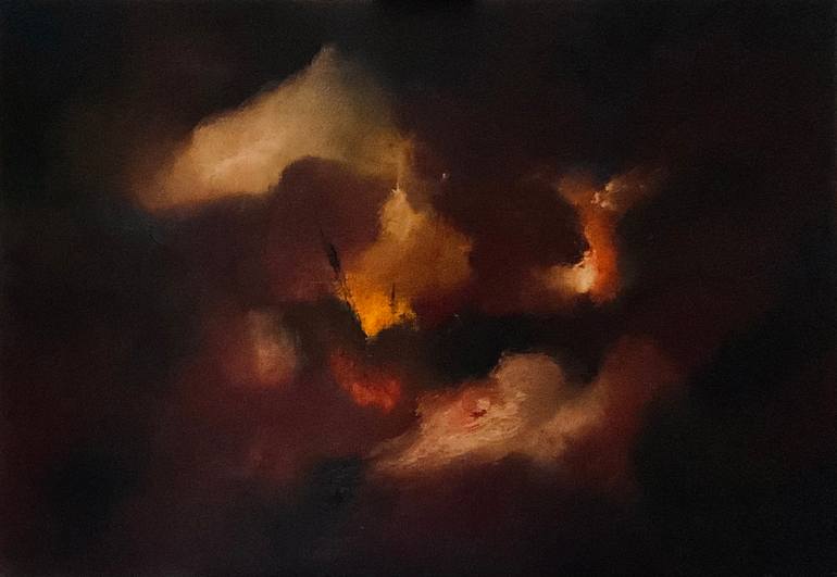 Original Abstract Painting by Auke Mulder | Abstract Art on Canvas | Mysterium of the night